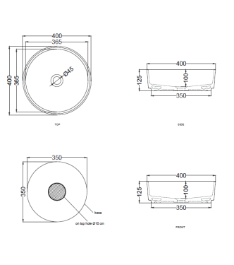 SHUI COMFORT Ø 40 AVENA WASHBASIN - SHCOLAT40AV