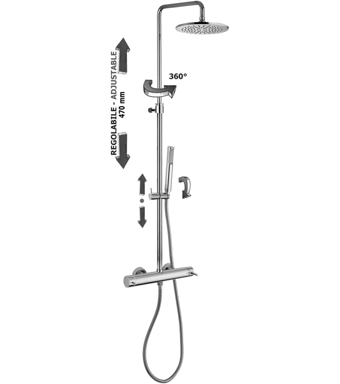 COLONNA DOCCIA REGOLABILE PAFFONI NEW MINI MASTER - ZCOL599CR