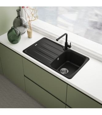 LINA L BLACK KITCHEN MIXER WITH PULL-OUT SPRAY - 115.0712.435