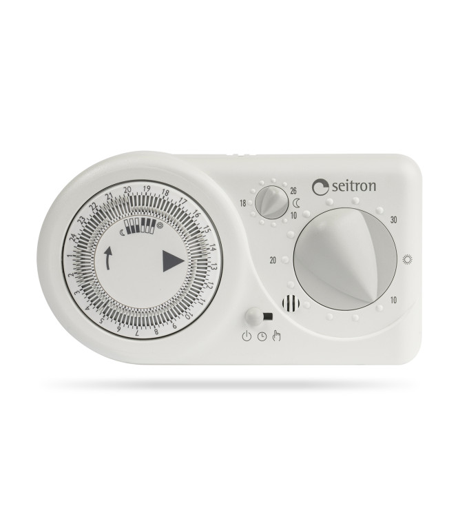 DAILY ANALOGUE BATTERY-POWERED THERMOSTAT, TEMPORA SEITRON - TCEGIOBI03    