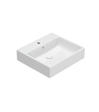STONE WASHBASIN SUSPENDED/SUPPORTED 55X50 GLOSSY WHITE - SCQ55BI CERAMICA GLOBO