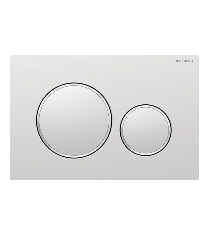 CONTROL PLATE SIGMA 20 ROUND GEBERIT PLATE AND BUTTONS IN MATT CHROME, RINGS IN POLISHED CHROME - 115.882.JQ.1