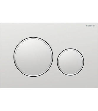 CONTROL PLATE SIGMA 20 ROUND GEBERIT PLATE AND BUTTONS IN MATT CHROME, RINGS IN POLISHED CHROME - 115.882.JQ.1