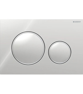 PLACCA DI COMANDO SIGMA 20 ROUND GEBERIT PLACCA E TASTI CROMO LUCIDO, ANELLI CROMO SATINATO - 115.882.KH.1