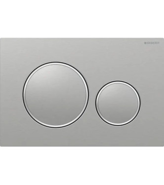 PLACCA DI COMANDO SIGMA 20 ROUND GEBERIT PLACCA E TASTI SPAZZOLATO , ANELLI LUCIDATO - 115.882.SN.1