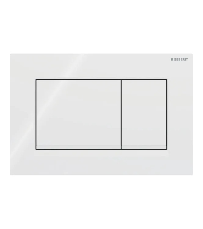 PLACCA DI COMANDO SIGMA 20 SQUARE GEBERIT PLACCA E TASTI BIANCO LUCIDO, ANELLI BIANCO OPACO - 115.883.11.1