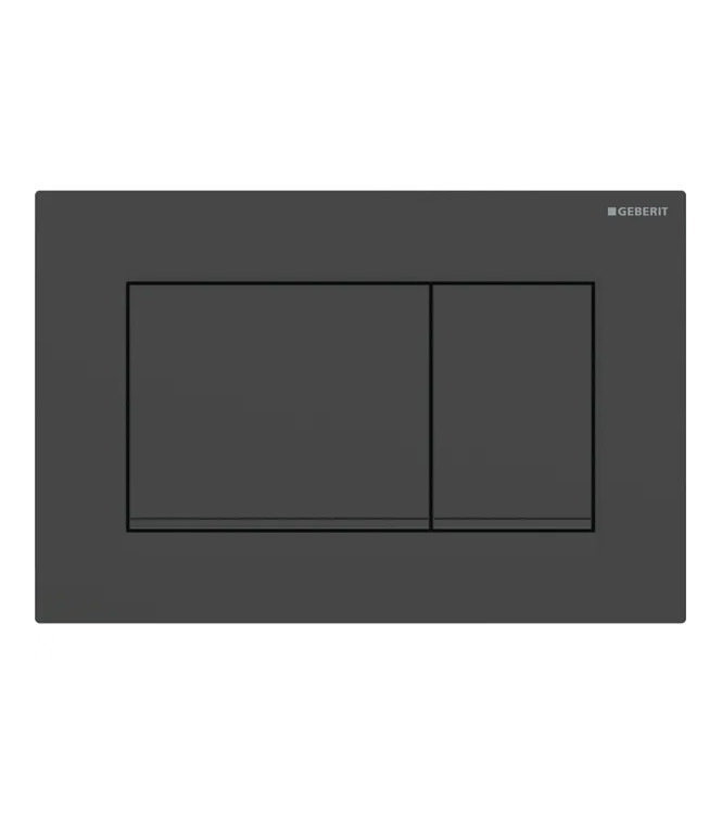 PLACCA DI COMANDO SIGMA 20 SQUARE GEBERIT PLACCA E TASTI NERO OPACO, ANELLI NERO LUCIDO - 115.883.16.1