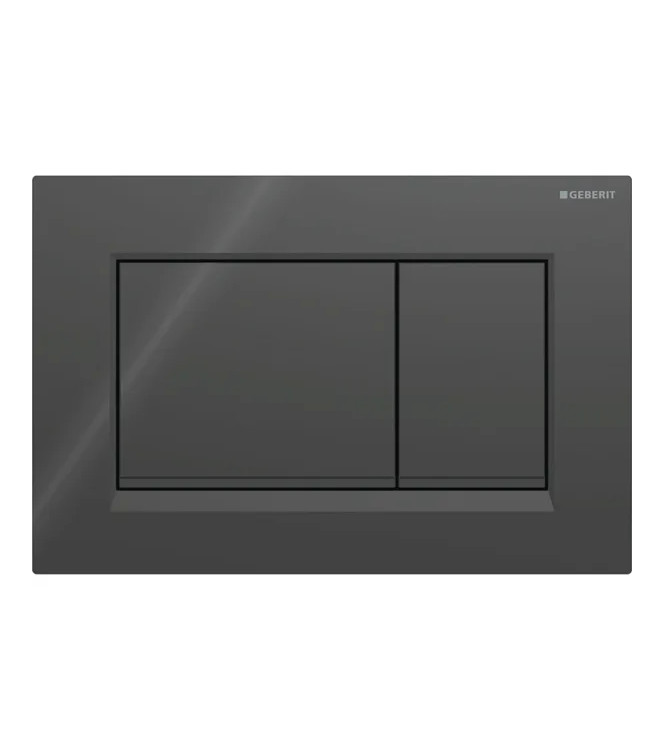 PLACCA DI COMANDO SIGMA 20 SQUARE GEBERIT PLACCA E TASTI NERO LUCIDO, ANELLI NERO OPACO - 115.883.DW.1