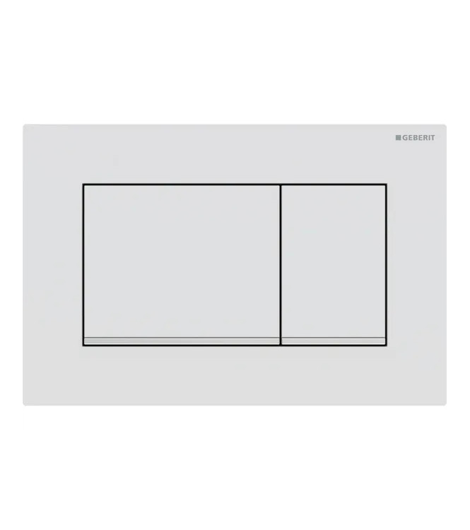 CONTROL PLATE SIGMA 20 SQUARE GEBERIT PLATE AND BUTTONS IN MATT WHITE, POLISHED CHROME RINGS - 115.883.JT.1