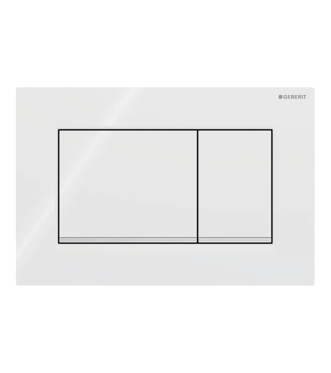 PLACCA DI COMANDO SIGMA 20 SQUARE GEBERIT PLACCA E TASTI BIANCO LUCIDO, ANELLI CROMO LUCIDO - 115.883.KJ.1