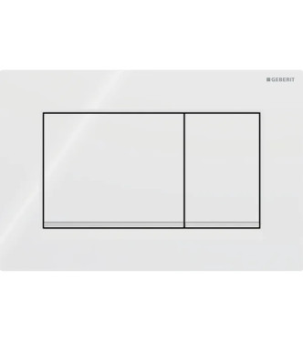 CONTROL PLATE SIGMA 20 SQUARE GEBERIT PLATE AND BUTTONS IN GLOSSY WHITE, POLISHED CHROME RINGS - 115.883.KJ.1