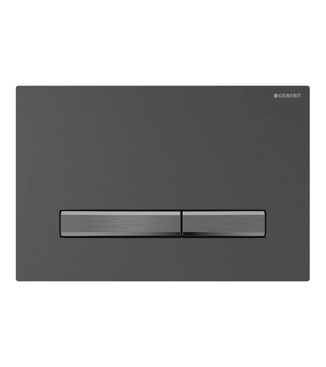 CONTROL PLATE SIGMA 50 GEBERIT PLATE WITH CHROME BLACK BUTTONS, CHROME BLACK PLATE - 115.671.QD.2