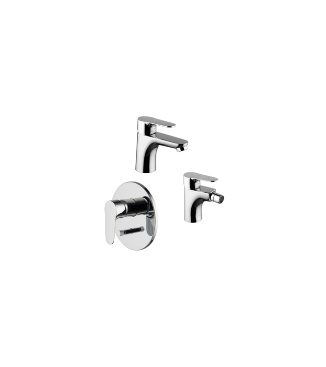 SET RUBINETTERIA LAVABO + BIDET + DOCCIA CON DEVIATORE FIMA SERIE 22 FINITURA CROMO LUCIDO