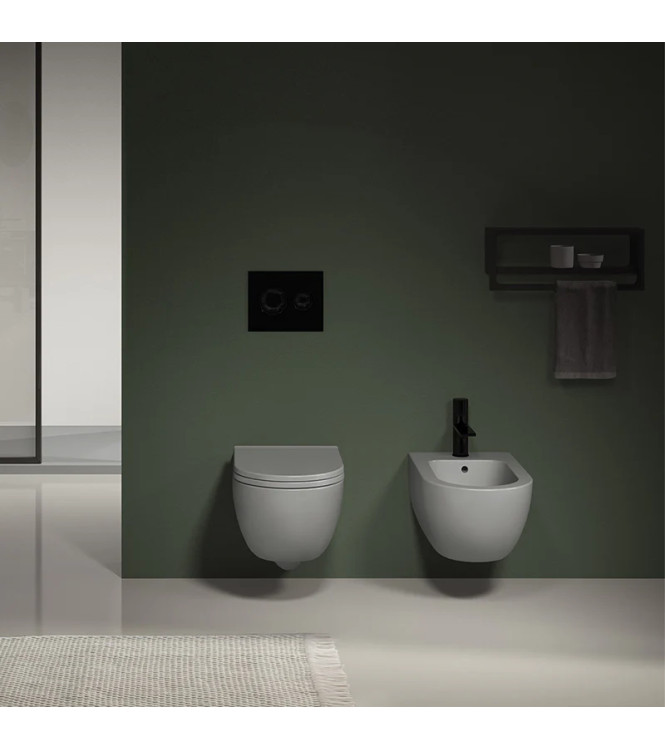 SUSPENDED SANITARY WARE SET CIELO CERAMIC ENJOY SERIES MATT WHITE EJVSKTL + EJBSTL + CPVEJNEWFTL