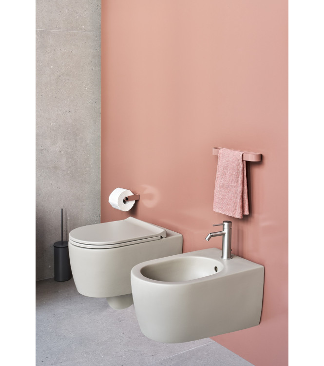 SUSPENDED SANITARY WARE SET CIELO CERAMICS SMILE SERIES MATT WHITE SMVSNWKTL + SMBSNWTL + CPVSMNEWFTL