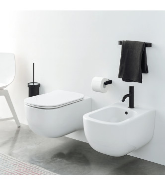 SUSPENDED CERAMIC SANITARY WARE SET CIELO SERIES ERA GLOSSY WHITE ERVSK + ERBS + CPVERTF