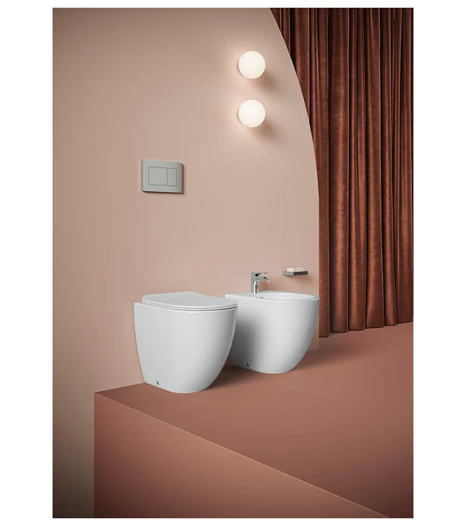 SET SANITARI A TERRA SERIE FILE BIANCO LUCIDO ART-CERAM  / FLV00501 + FLB00201 + ASA00101