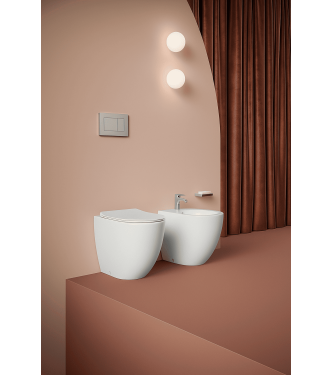 FILE SERIES FLOOR-MOUNTED SANITARY WARE SET, MATT WHITE ART-CERAM  / FLV00505 + FLB00205 + FLA01405