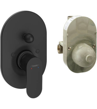 HANSGROHE REBRIS S SET SINGLE-LEVER BATHTUB MIXER, BUILT-IN, MATT BLACK - 72448670