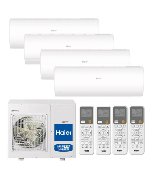 CONDIZIONATORE HAIER SERIE PEARL 7000+9000+9000+18000 BTU QUADRI SPLIT INVERTER WI-FI A+++/A++ - 4U85