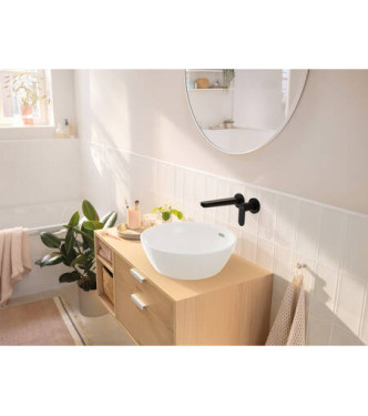 HANSGROHE REBRIS S SINGLE-LEVER BASIN MIXER, WALL-MOUNTED, MATT BLACK - 72528670