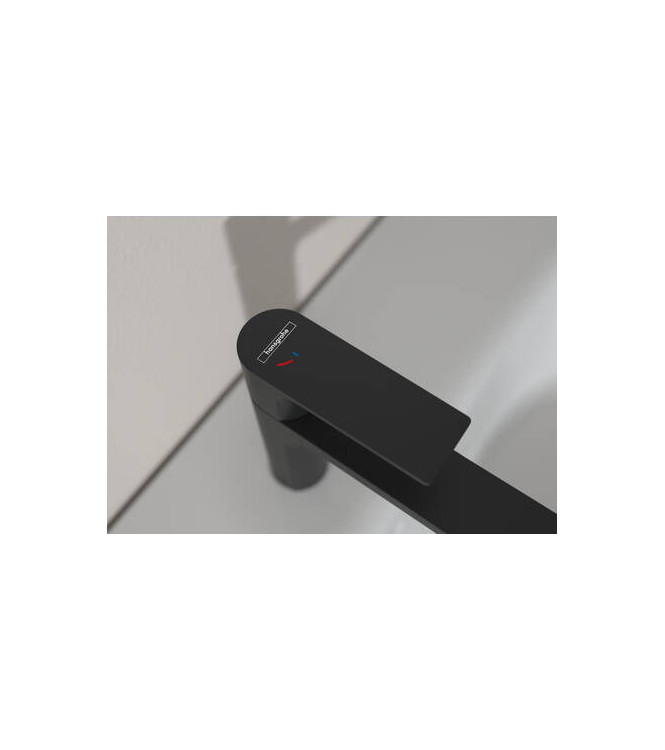 HANSGROHE REBRIS S COOLSTART SINGLE-LEVER BASIN MIXER WITH MATT BLACK METAL DRAIN - 72584670
