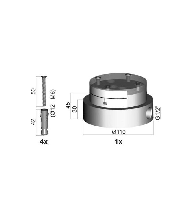PAFFONI LIGHT BASE FISSAGGIO A PAVIMENTO PER ARTICOLO LIG031- 032 - LIG030
