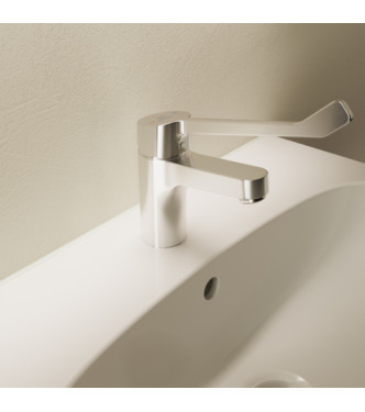 H80 IDEAL STANDARD CERABASE WASHBASIN MIXER WITH AUTOMATIC DRAIN AND LONG LEVER - CHROME / BD061AA