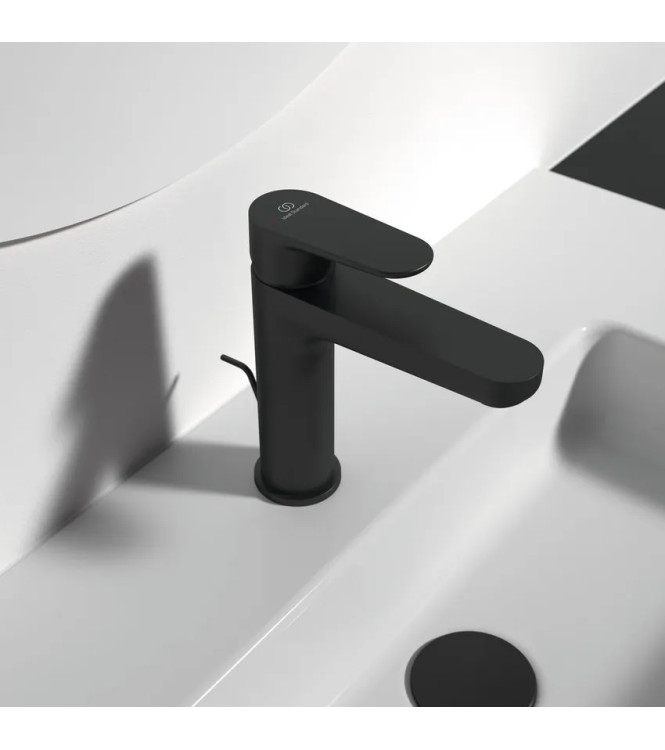 MISCELATORE LAVABO H120 IDEAL STANDARD CERAFINE O CON SCARICO 3.8L - NERO / BC699XG