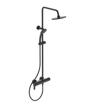 IDEAL STANDARD CERAFINE MECHANICAL SHOWER COLUMN OR WITH D200 SHOWER HEAD - SILK BLACK / BC750XG