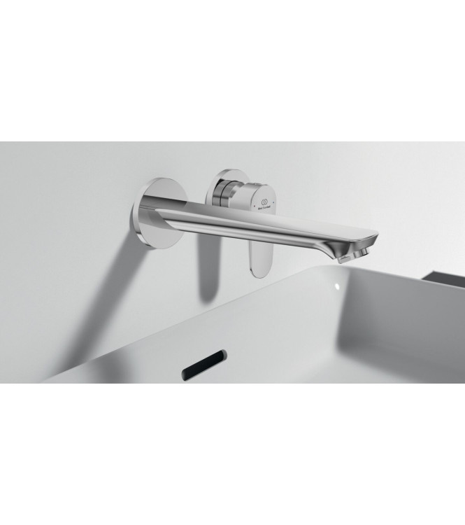 IDEAL STANDARD CERAFINE WALL-MOUNTED WASHBASIN MIXER WITH SPOUT AND PLATE - CHROME / BD133AA