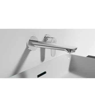 IDEAL STANDARD CERAFINE WALL-MOUNTED WASHBASIN MIXER WITH SPOUT AND PLATE - CHROME / BD133AA