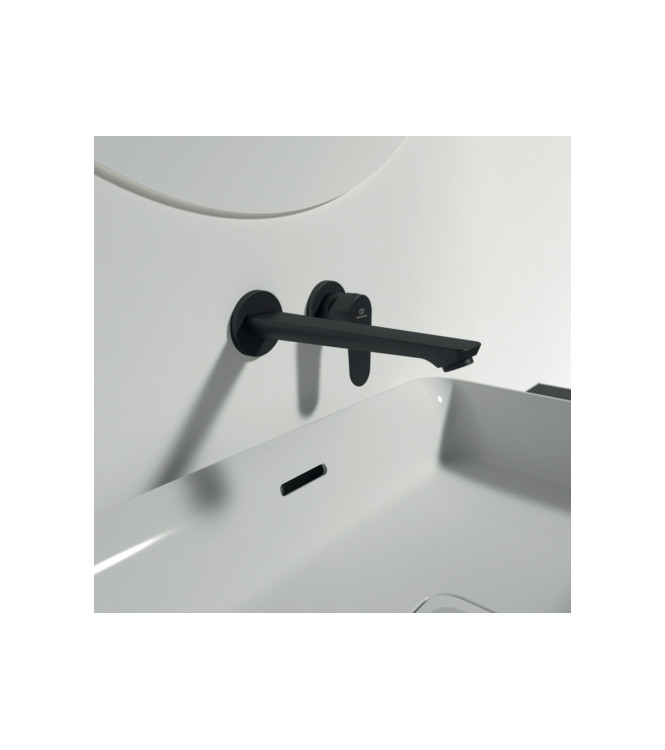 MISCELATORE LAVABO A PARETE IDEAL STANDARD CERAFINE O CON BOCCA E PIASTRA - NERO / BD133XG