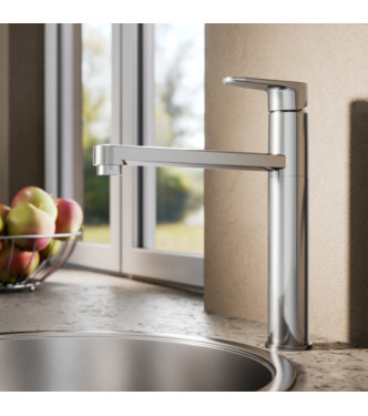 IDEAL STANDARD CERAFINE HIGH SPOUT KITCHEN MIXER WITH OR WITHOUT PULL-OUT SPRAY - CHROME / BC501AA