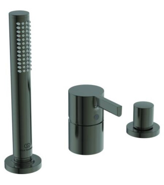 IDEAL STANDARD CERAFINE EXTERNAL BATHTUB-SHOWER SET OR WITH DIVERTER - BRUSHED STEEL / BC788A5