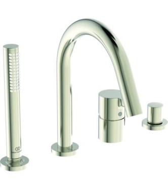 IDEAL STANDARD JOY 4-HOLE BATH-SHOWER SET WITH SPOUT - SILVER STORM / BC789GN