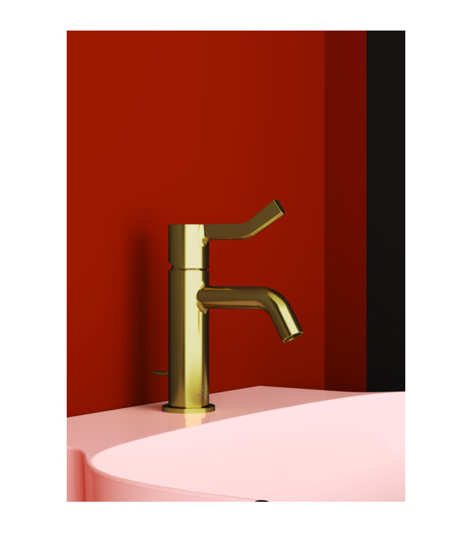 IDEAL STANDARD JOY LONG LEVER WASHBASIN MIXER WITHOUT DRAIN - BRUSHED GOLD / BD468A2
