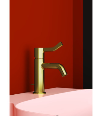 IDEAL STANDARD JOY LONG LEVER WASHBASIN MIXER WITHOUT DRAIN - BRUSHED GOLD / BD468A2
