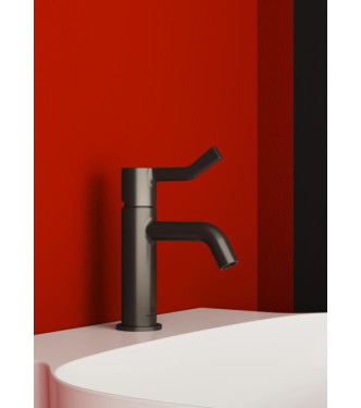 IDEAL STANDARD JOY LONG LEVER WASHBASIN MIXER WITH DRAIN - MAGNETIC GREY / BD467A5