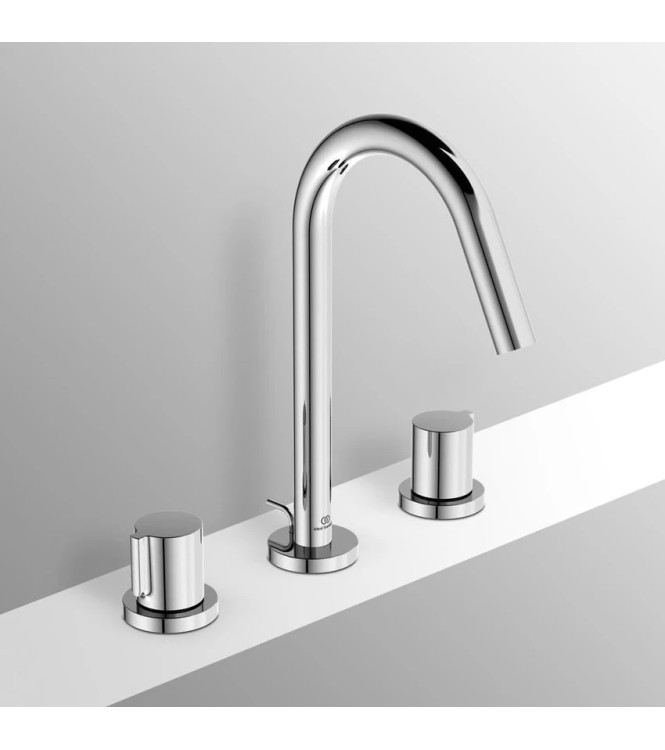 IDEAL STANDARD JOY 3-HOLE WASHBASIN MIXER WITH 5L DRAIN - CHROME / BC783AA