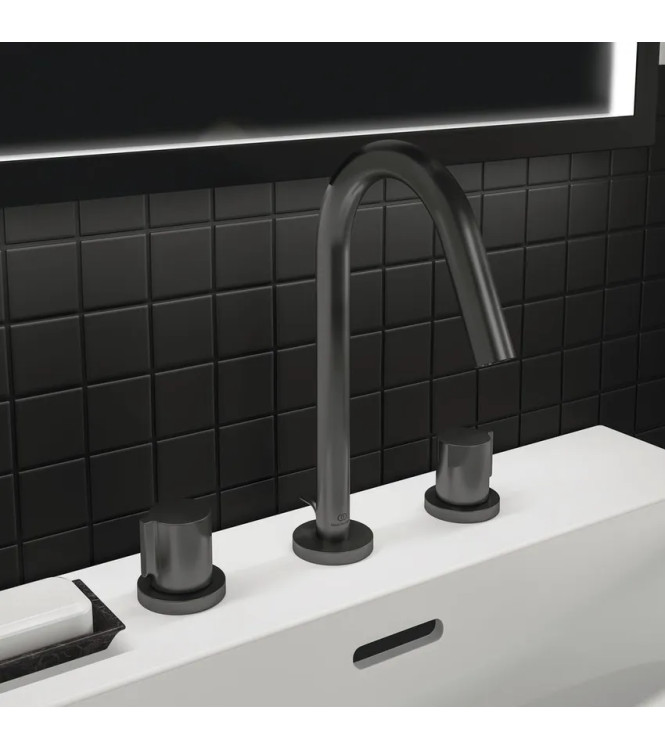 MISCELATORE LAVABO 3 FORI IDEAL STANDARD JOY CON SCARICO 5L - MAGNETIC GREY / BC783A5