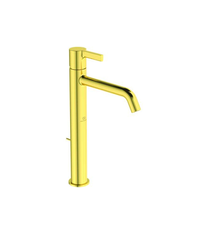 MISCELATORE LAVABO MONOFORO A VESSEL IDEAL STANDARD JOY CON SCARICO 5L - BRUSHED GOLD / BC781A2