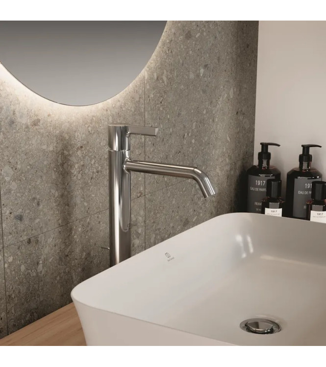 IDEAL STANDARD JOY SINGLE-HOLE VESSEL WASHBASIN MIXER WITH 5L DRAIN - CHROME / BC781AA