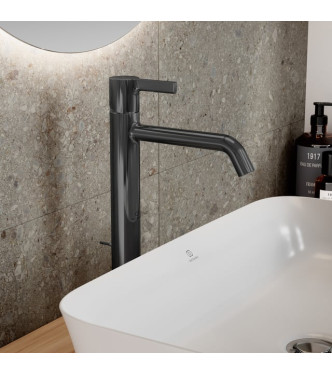 IDEAL STANDARD JOY SINGLE-HOLE VESSEL WASHBASIN MIXER WITH 5L DRAIN - MAGNETIC GREY / BC781A5