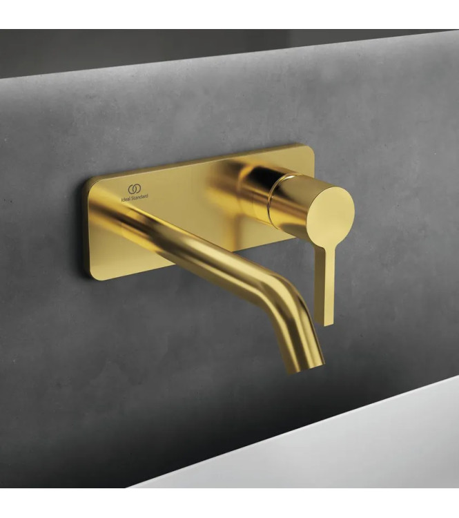 IDEAL STANDARD JOY BUILT-IN WASHBASIN MIXER WITH 180 MM SOFT EDGE SPOUT - BRUSHED GOLD / A7380A2