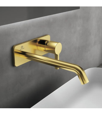 MISCELATORE LAVABO DA INCASSO IDEAL STANDARD JOY CON BOCCA 220 MM SOFT EDGE - BRUSHED GOLD / A7381A2