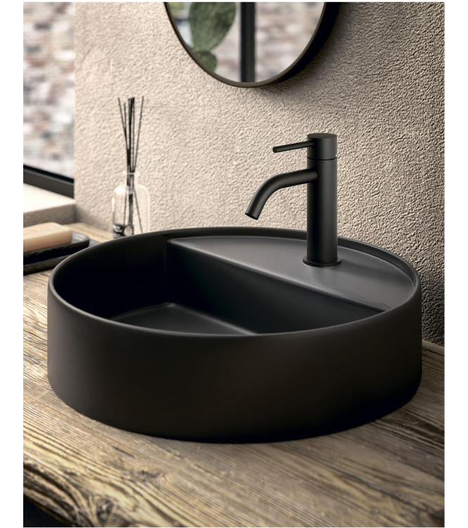 PAFFONI LIGHT MISCELATORE MONOCOMANDO LAVABO CON PILETTA 1.1/4" NERO OPACO - LIG075NO