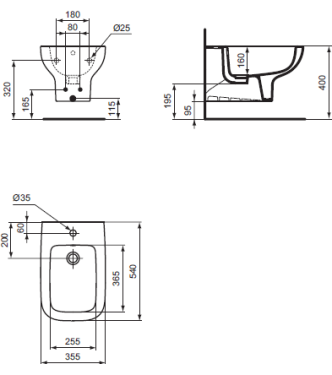 BIDET SOSPESO IDEAL STANDARD I.LIFE A - BIANCO / T452401