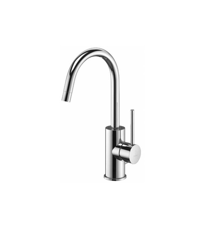 PAFFONI LIGHT MISCELATORE MONOCOMANDO LAVABO CON PILETTA 1.1/4" CANNA GIREVOLE 18 CROMATO - LIG077CR