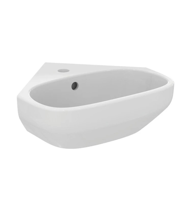 IDEAL STANDARD I.LIFE 45 CM CORNER HAND WASHBASIN - GLOSSY WHITE / T451601